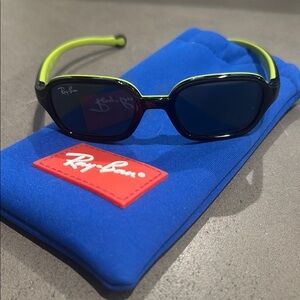 Ray-Ban Baby Sunglasses Black with Neon Yellow